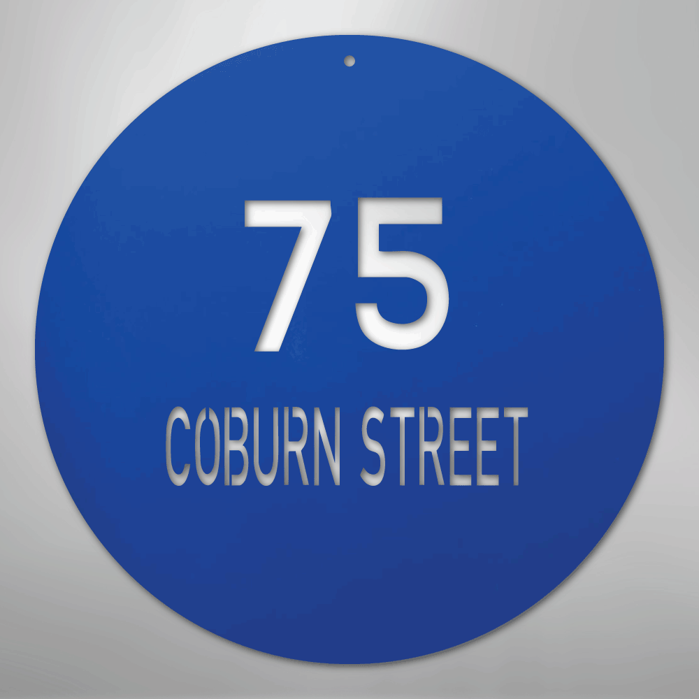 Circle Address - Steel Sign