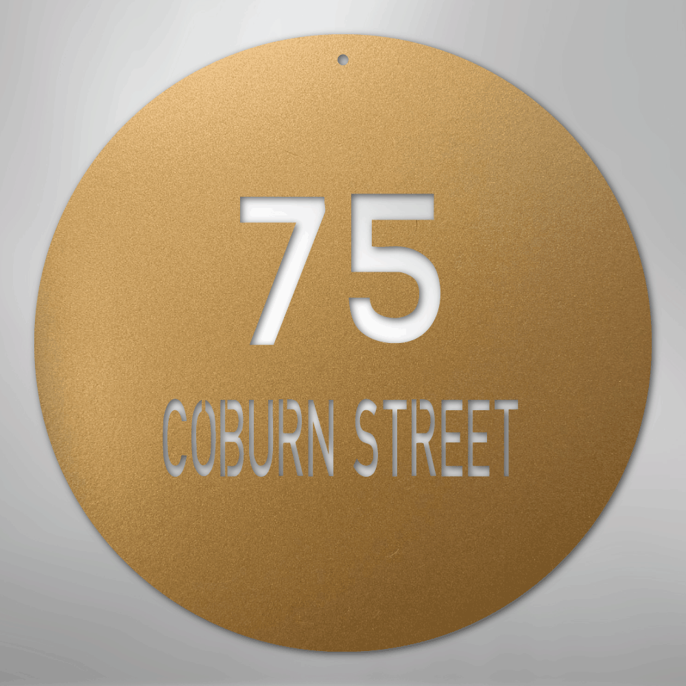 Circle Address - Steel Sign