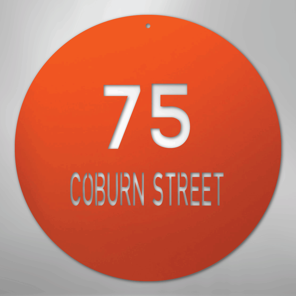 Circle Address - Steel Sign