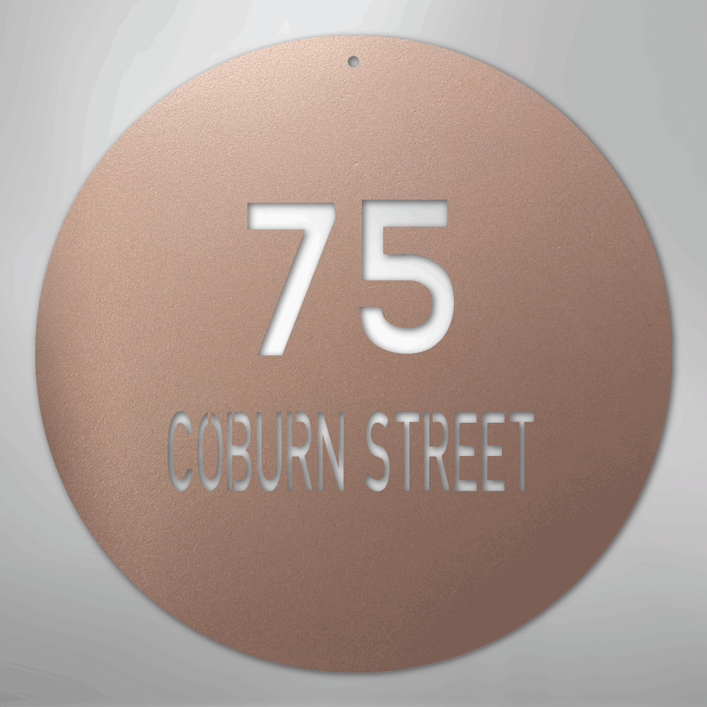 Circle Address - Steel Sign
