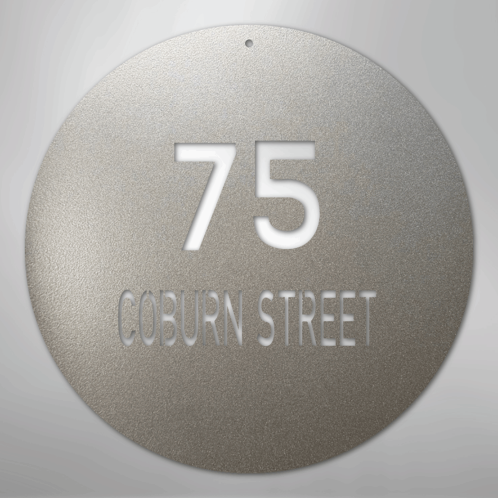 Circle Address - Steel Sign