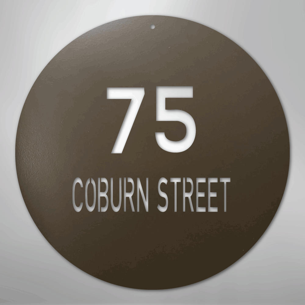 Circle Address - Steel Sign