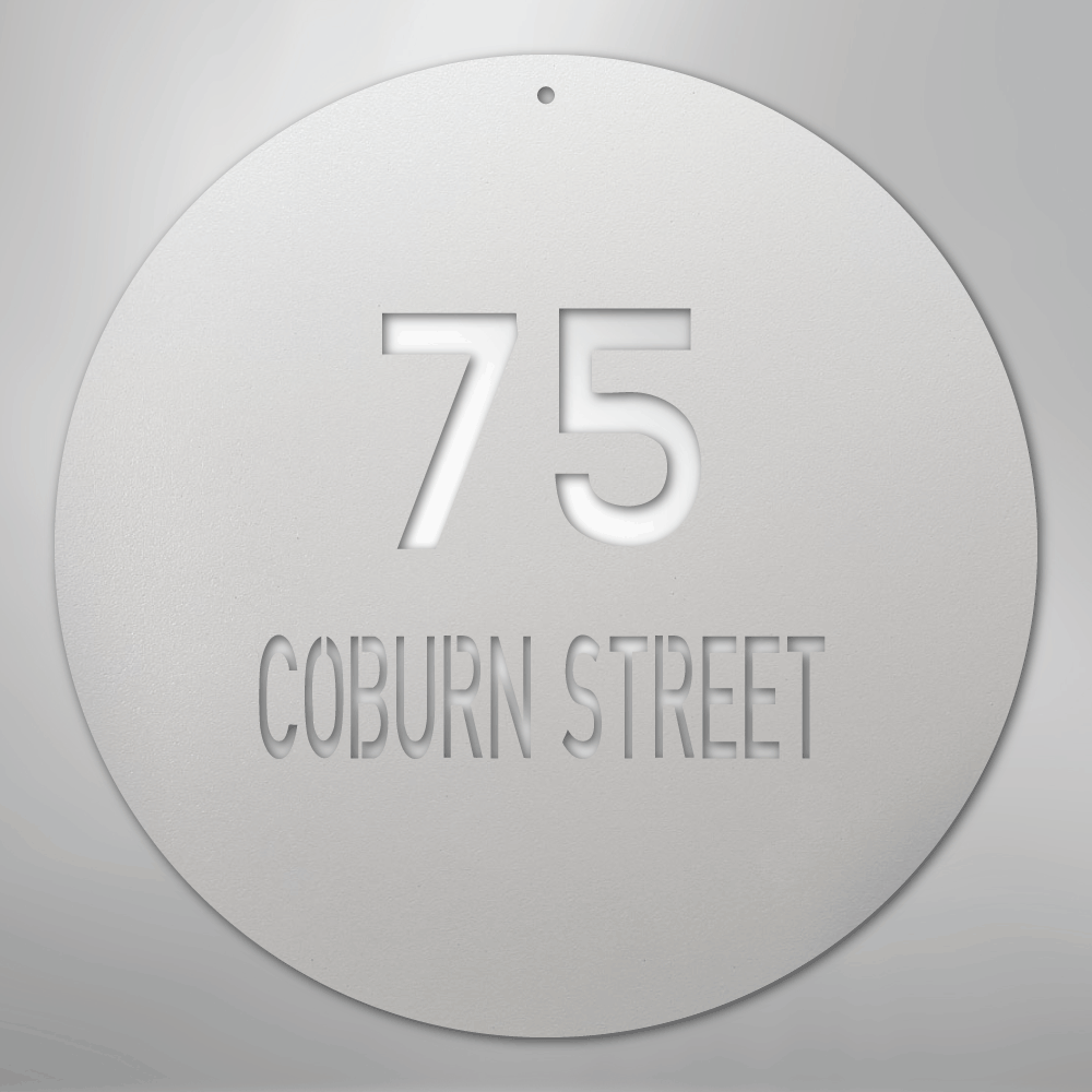 Circle Address - Steel Sign