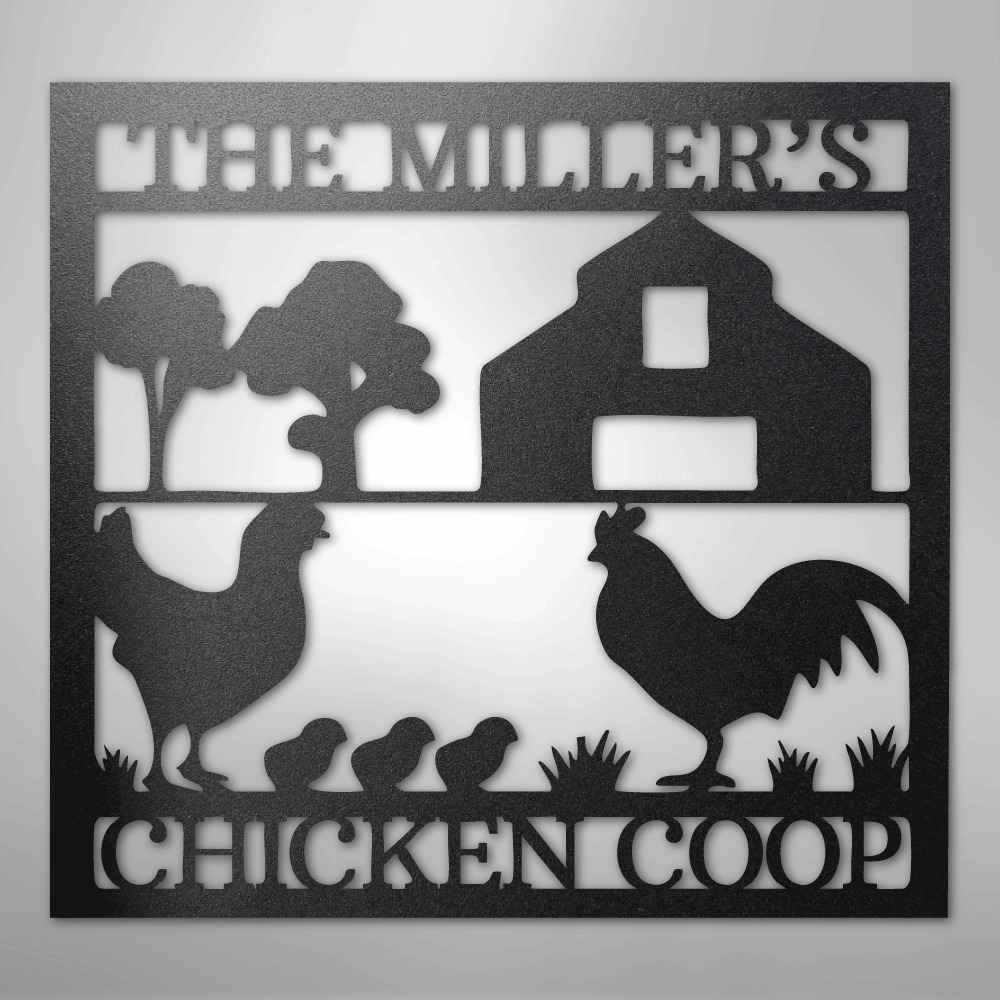 Chicken Coop Monogram - Steel Sign