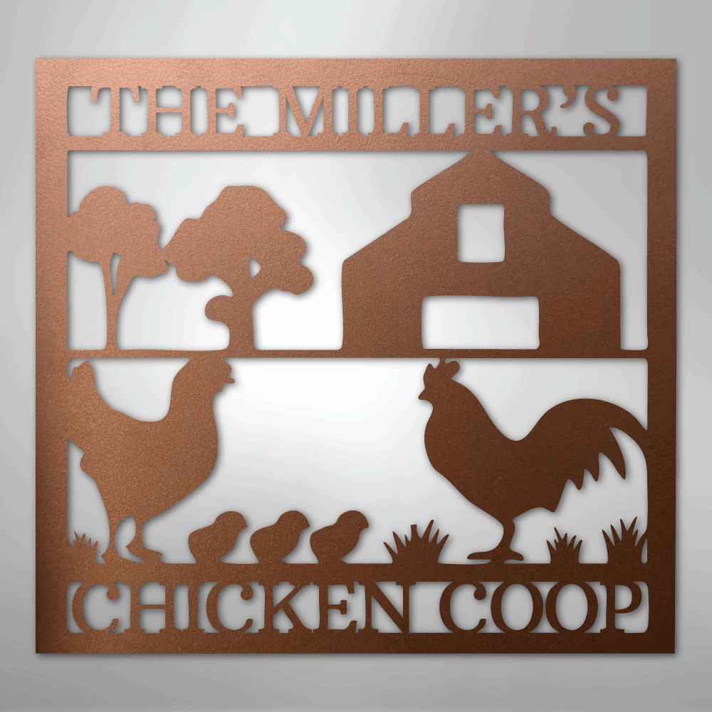 Chicken Coop Monogram - Steel Sign