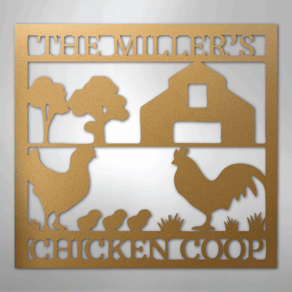 Chicken Coop Monogram - Steel Sign