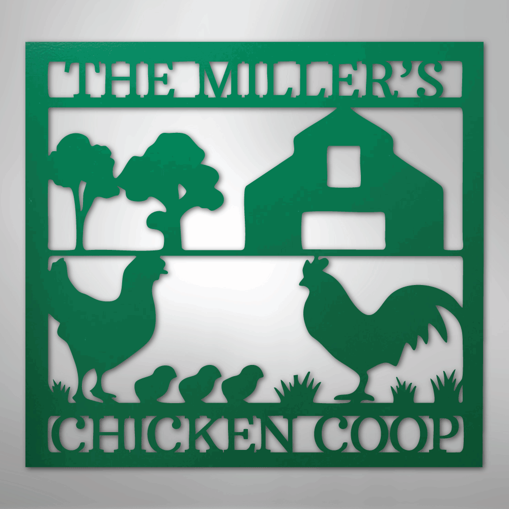 Chicken Coop Monogram - Steel Sign