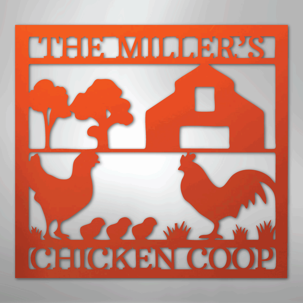 Chicken Coop Monogram - Steel Sign