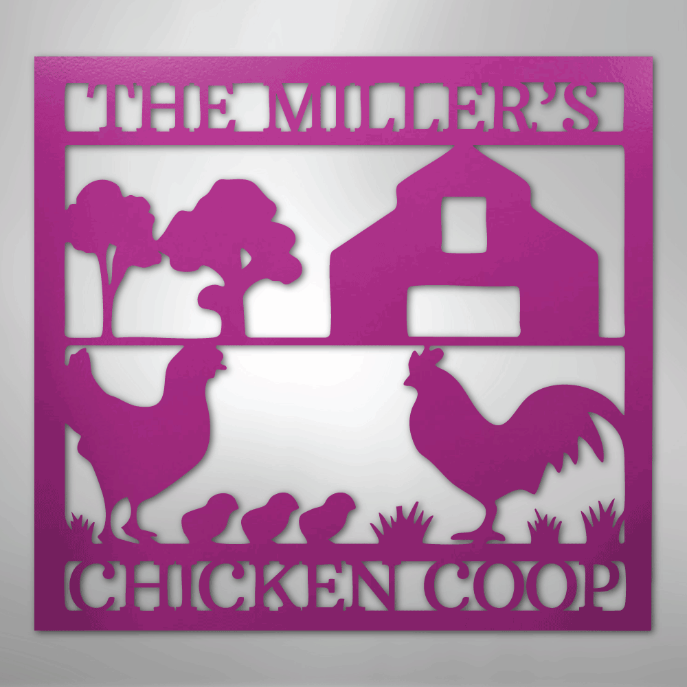 Chicken Coop Monogram - Steel Sign