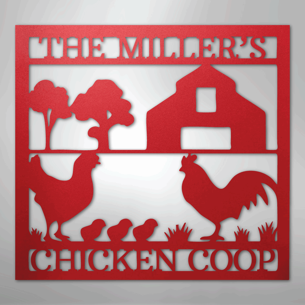 Chicken Coop Monogram - Steel Sign
