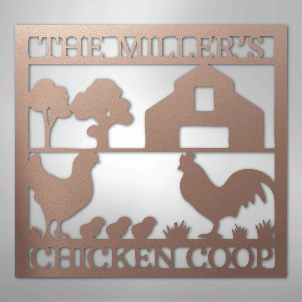 Chicken Coop Monogram - Steel Sign