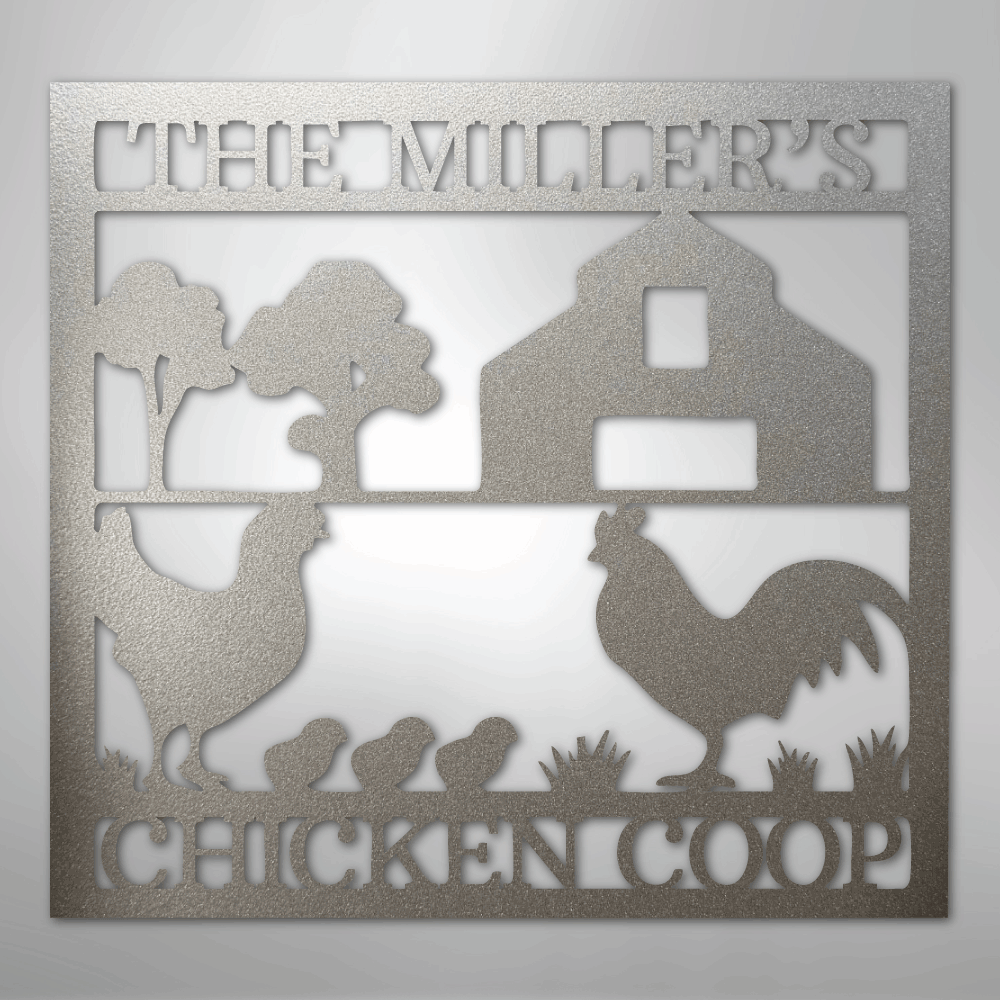Chicken Coop Monogram - Steel Sign
