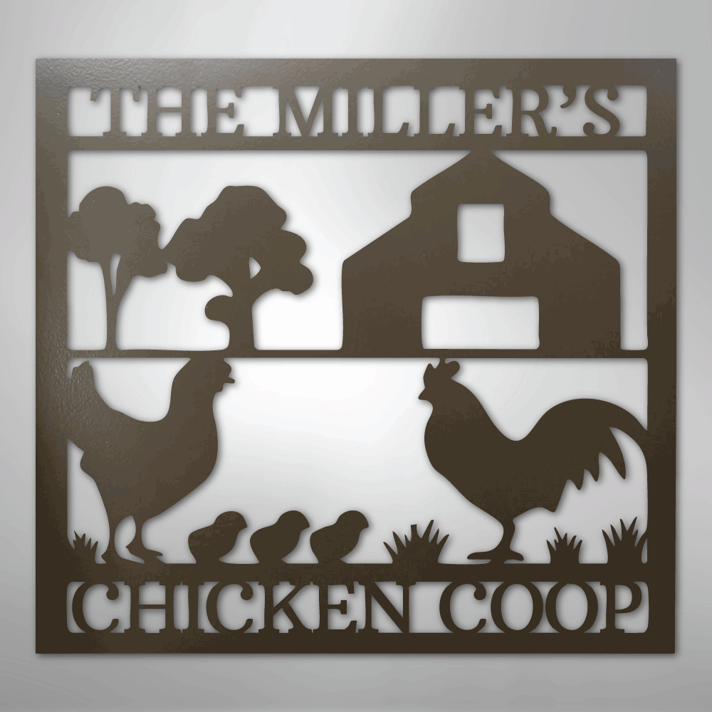 Chicken Coop Monogram - Steel Sign