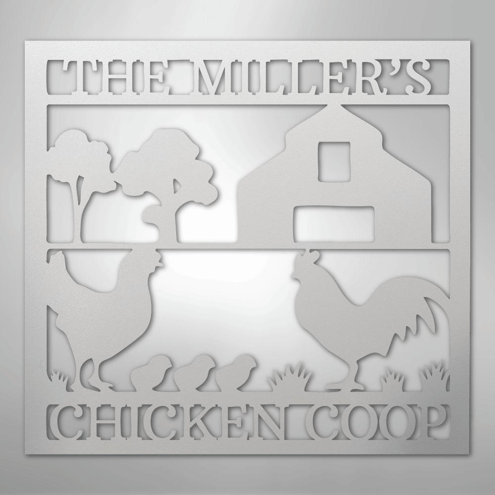 Chicken Coop Monogram - Steel Sign