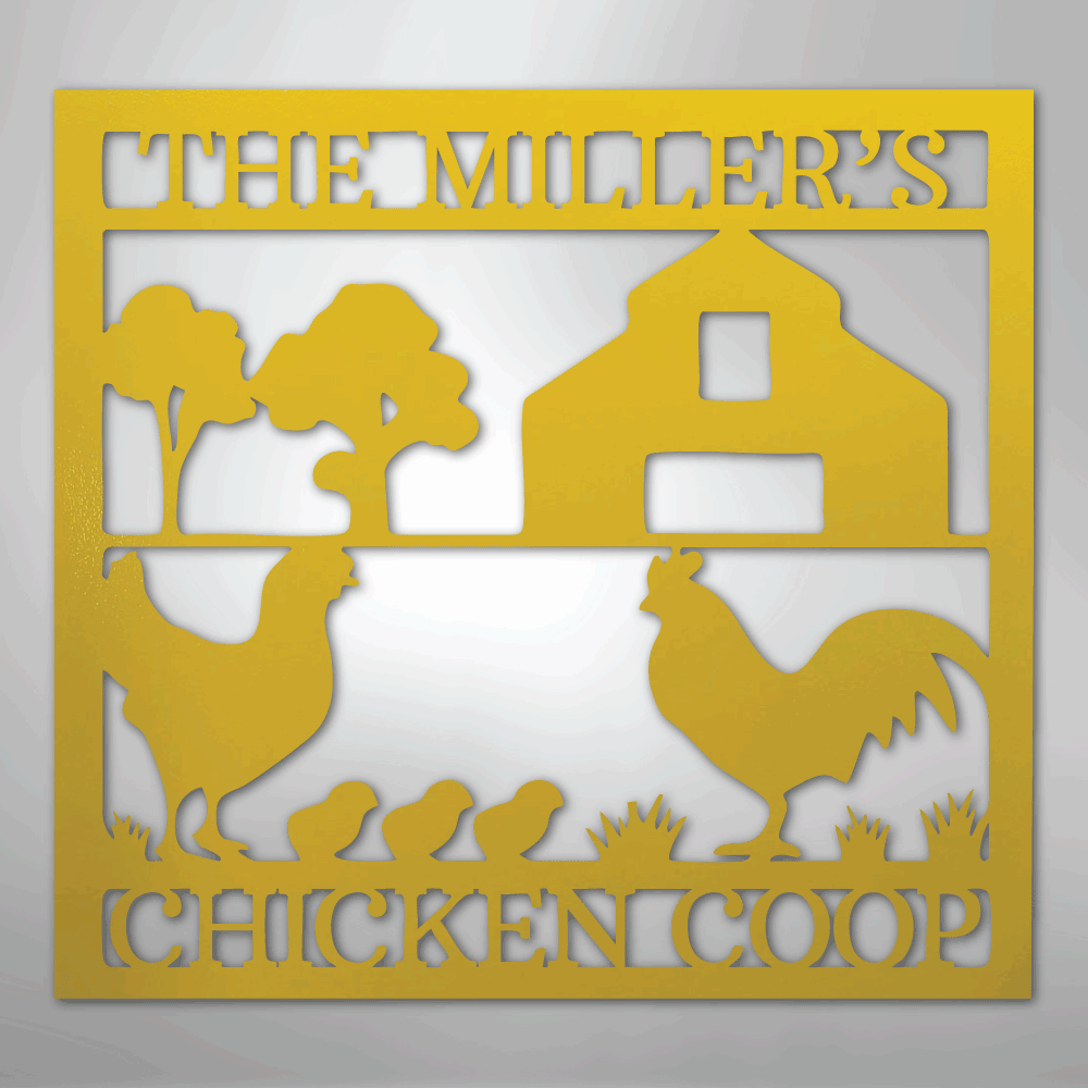 Chicken Coop Monogram - Steel Sign