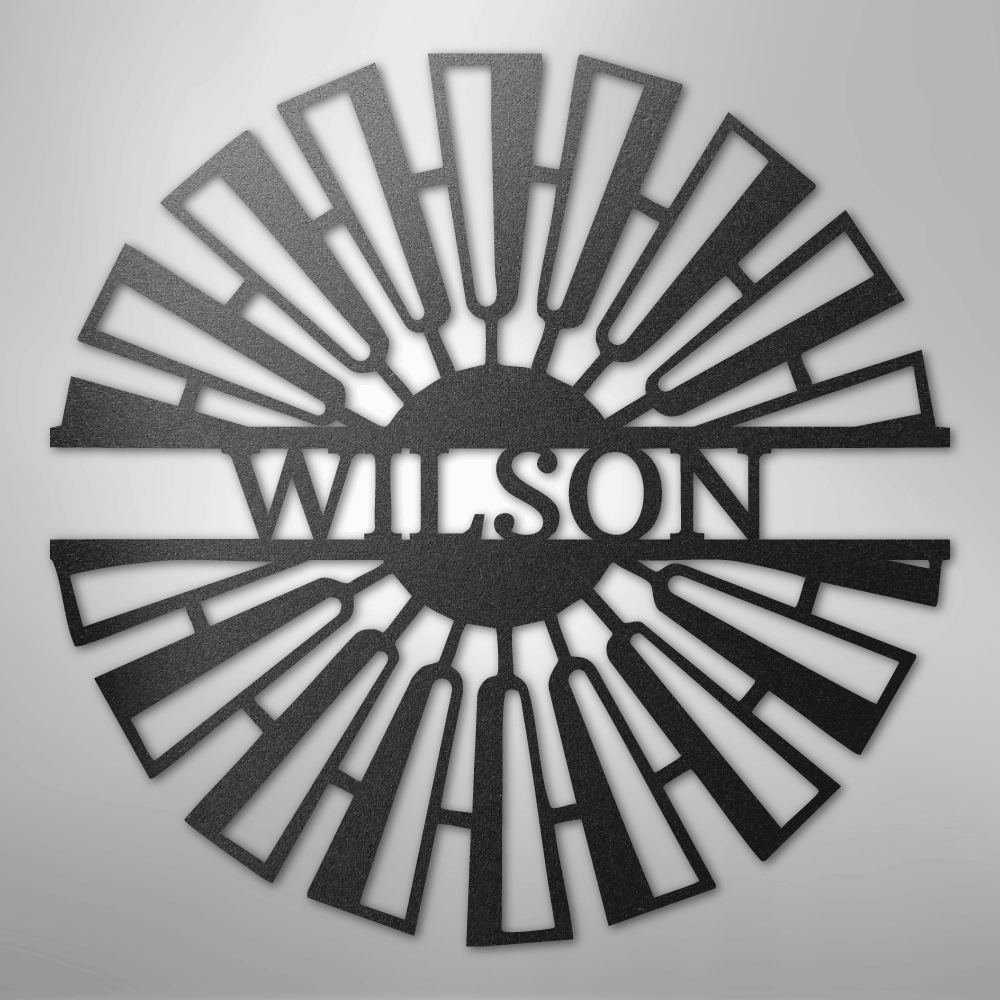 Fancy Windmill Monogram - Steel Sign