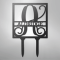 Square Stake Monogram - Steel Sign
