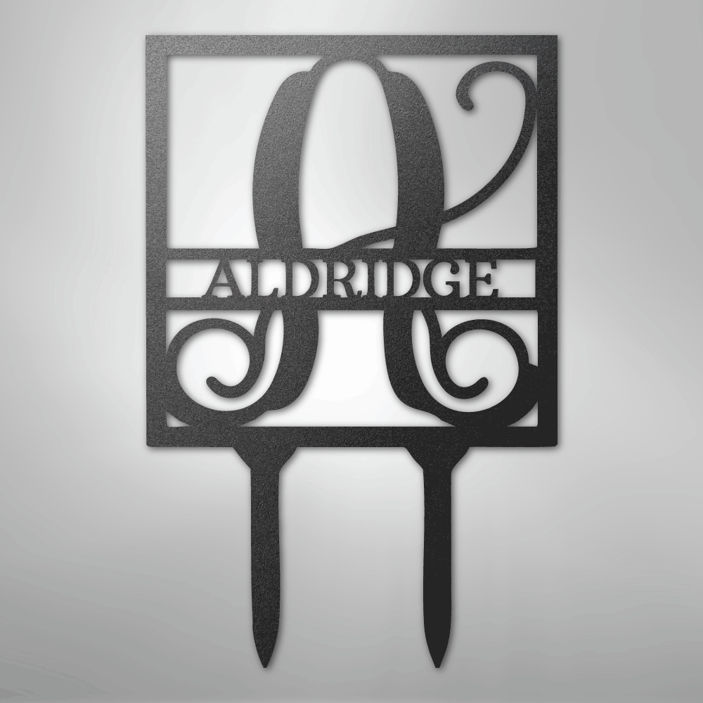 Square Stake Monogram - Steel Sign