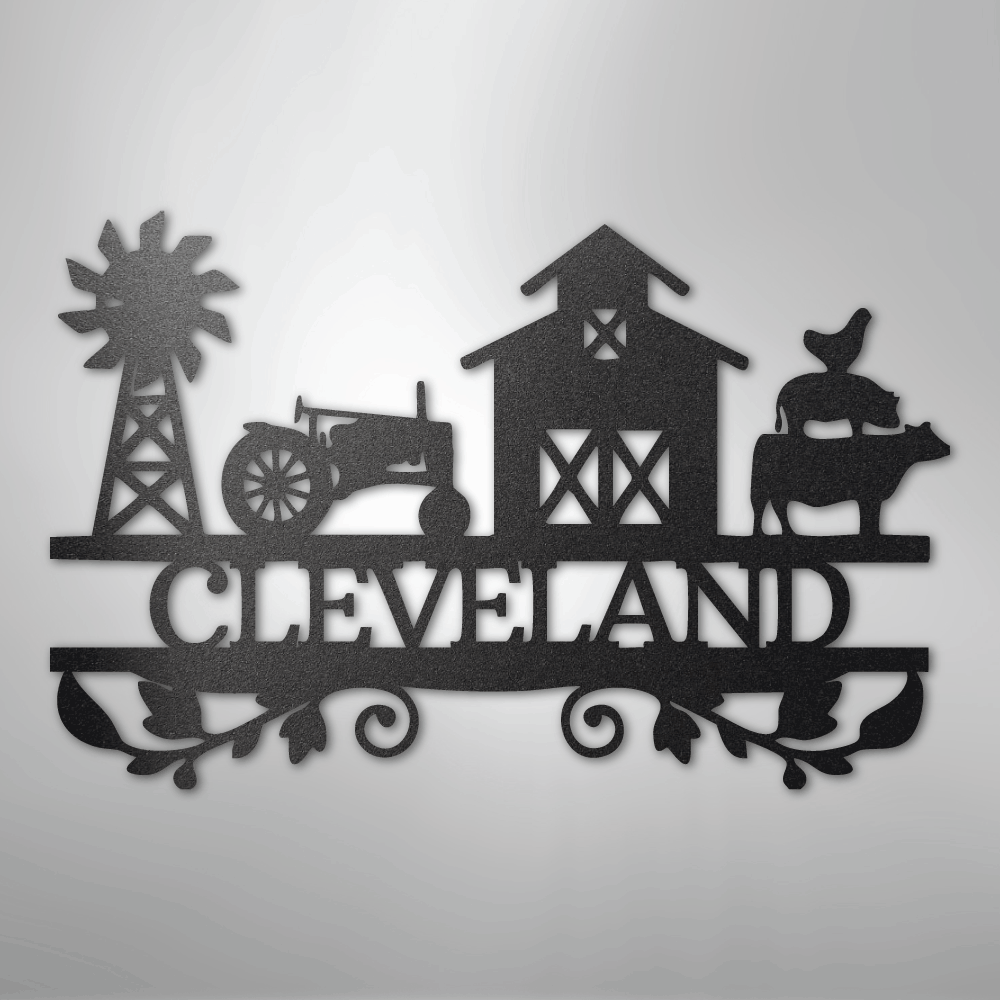 Farm Life Monogram - Steel Sign