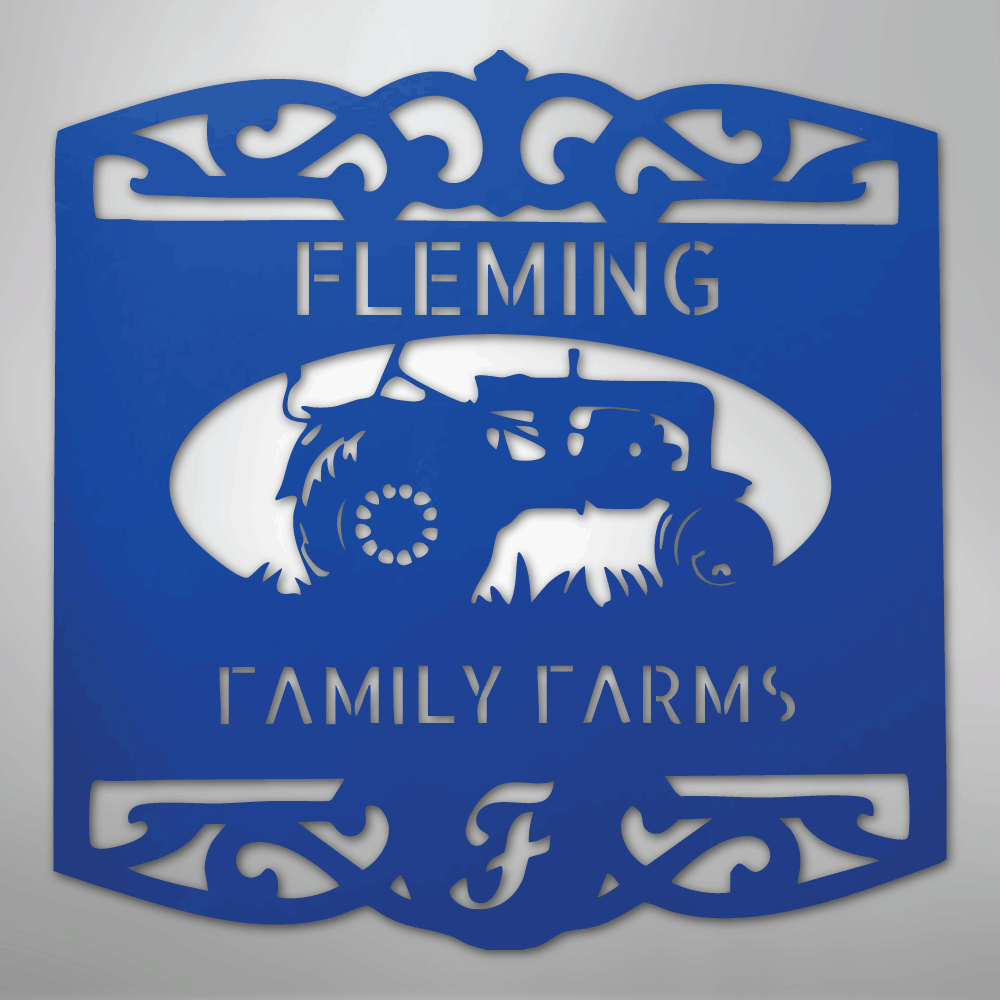 Classic Tractor Monogram - Steel Sign