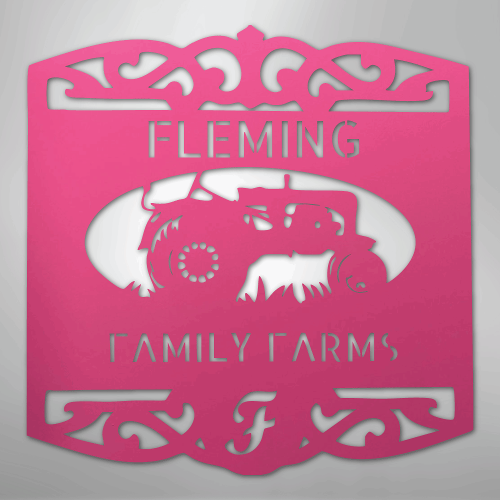 Classic Tractor Monogram - Steel Sign