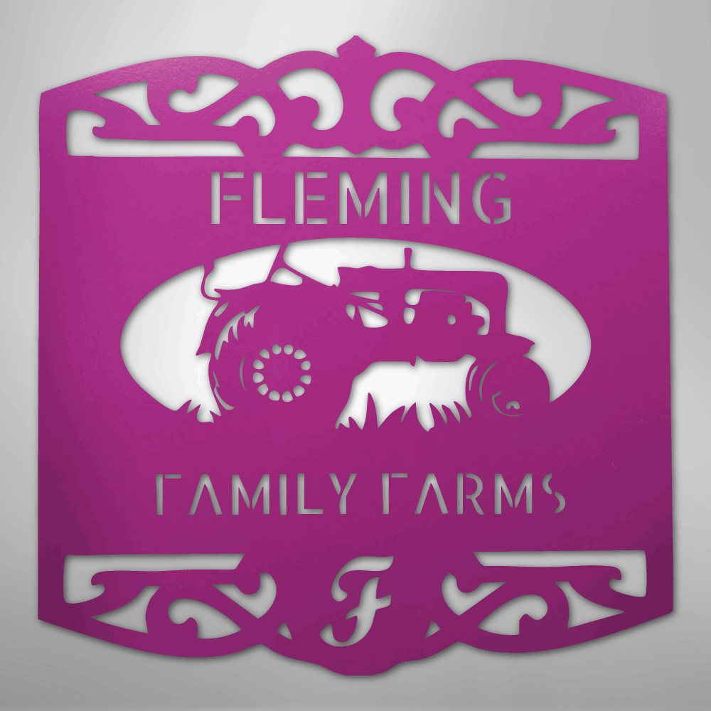 Classic Tractor Monogram - Steel Sign