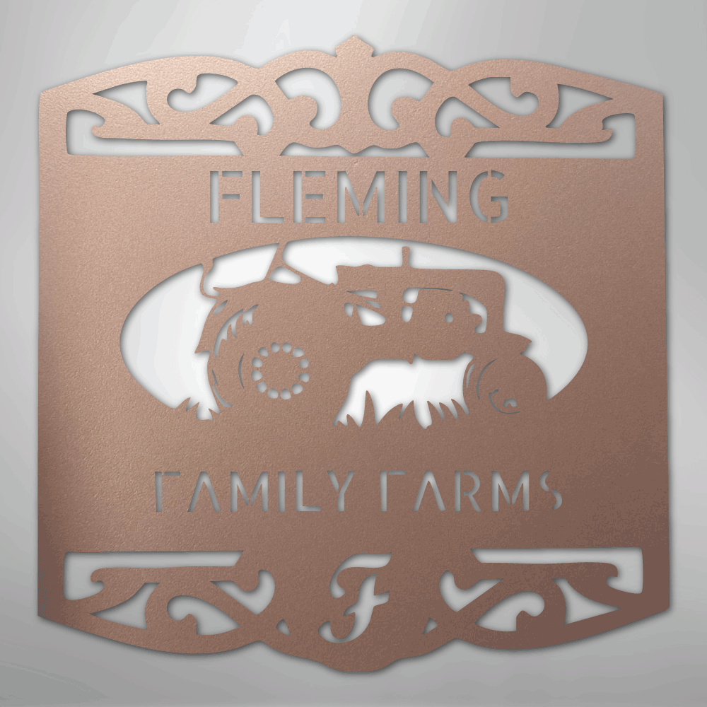 Classic Tractor Monogram - Steel Sign
