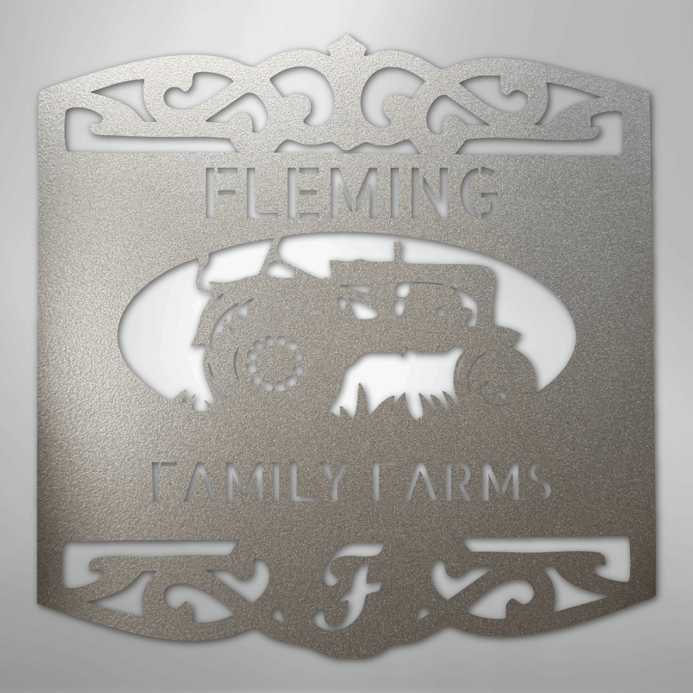 Classic Tractor Monogram - Steel Sign