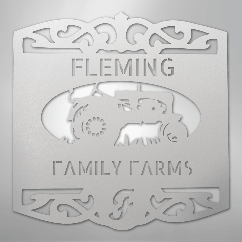 Classic Tractor Monogram - Steel Sign