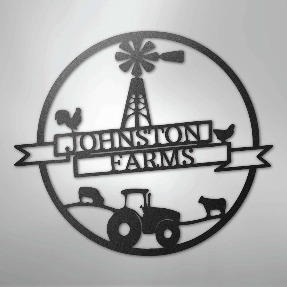 Farm Banner Monogram - Steel Sign