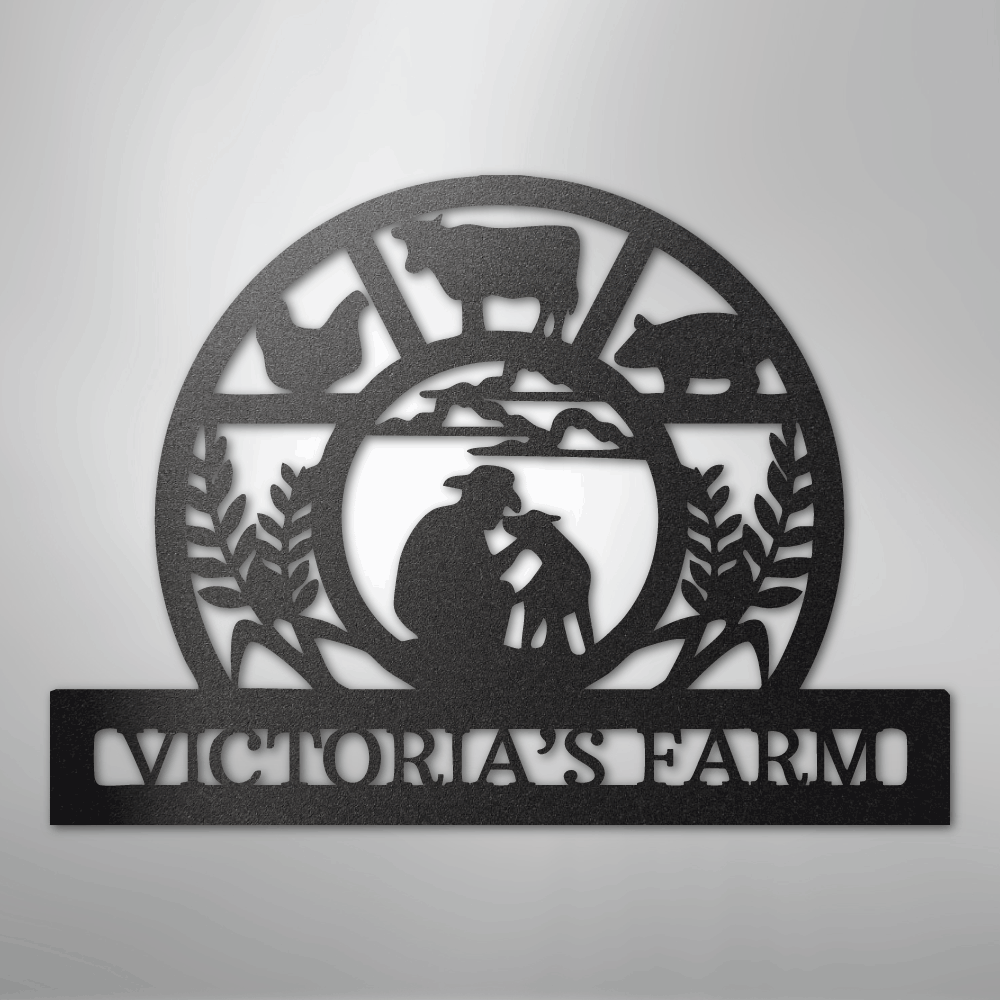 Wheat Field Monogram - Steel Sign