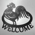 Welcome Rooster - Steel Sign