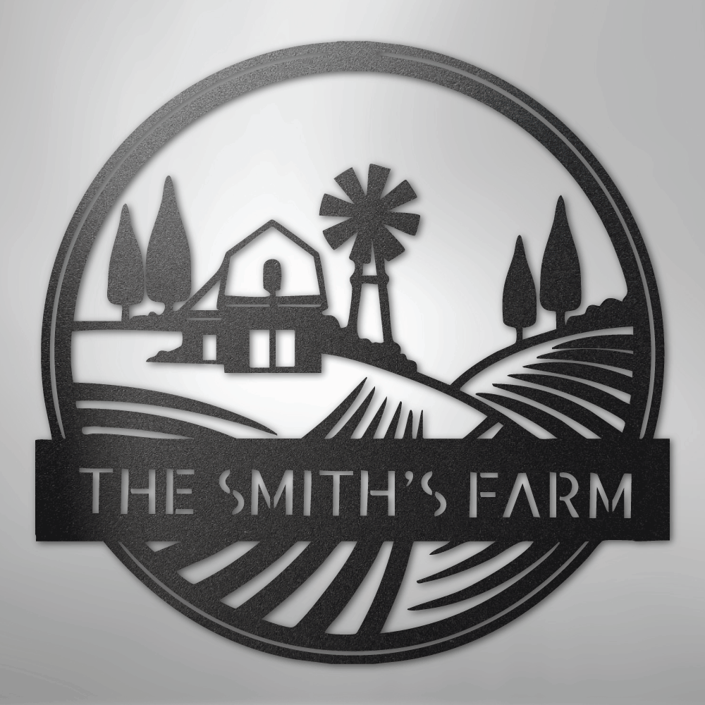Rolling Fields Monogram - Steel Sign