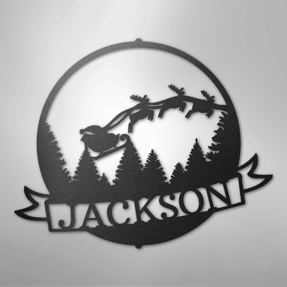 Santa\'s Journey Monogram - Steel Sign