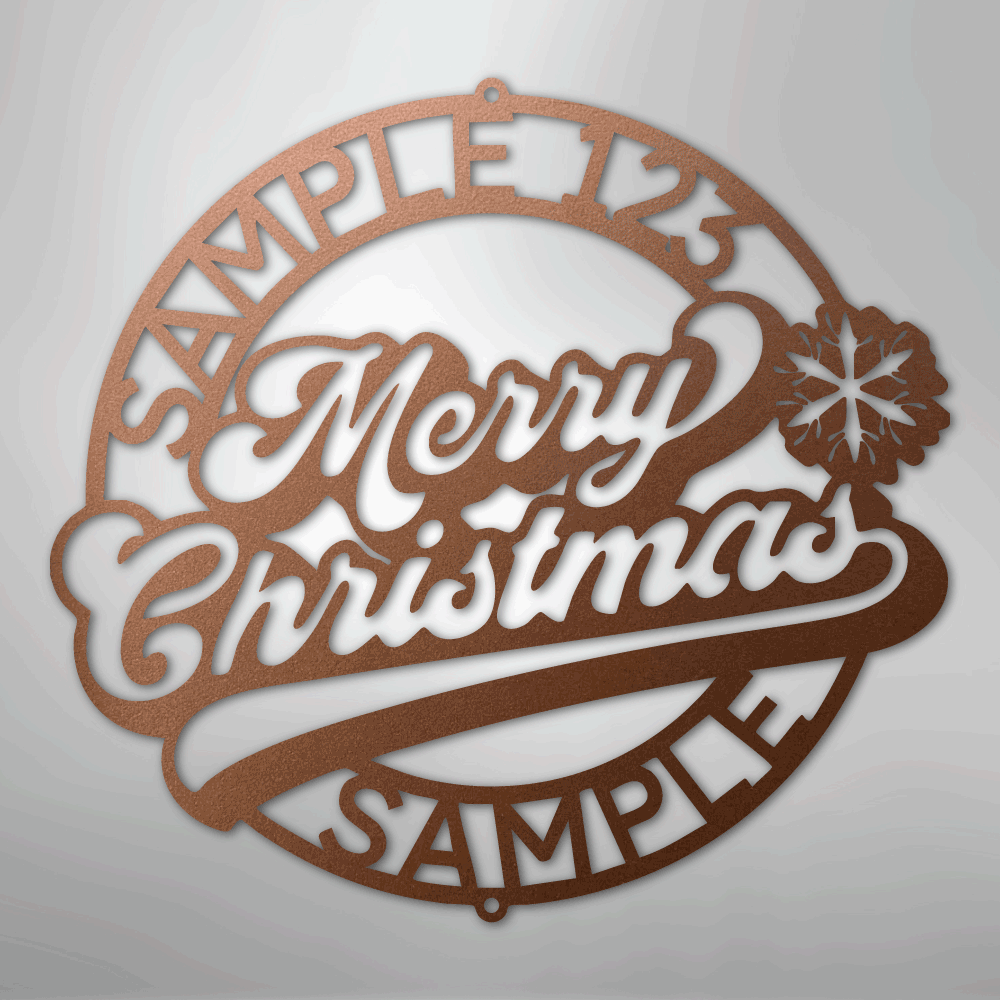 Christmas Ring Monogram - Steel Sign