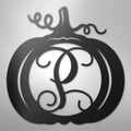 Pumpkin Initial Monogram - Steel Sign