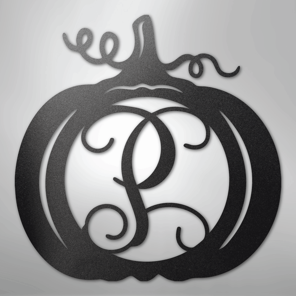 Pumpkin Initial Monogram - Steel Sign