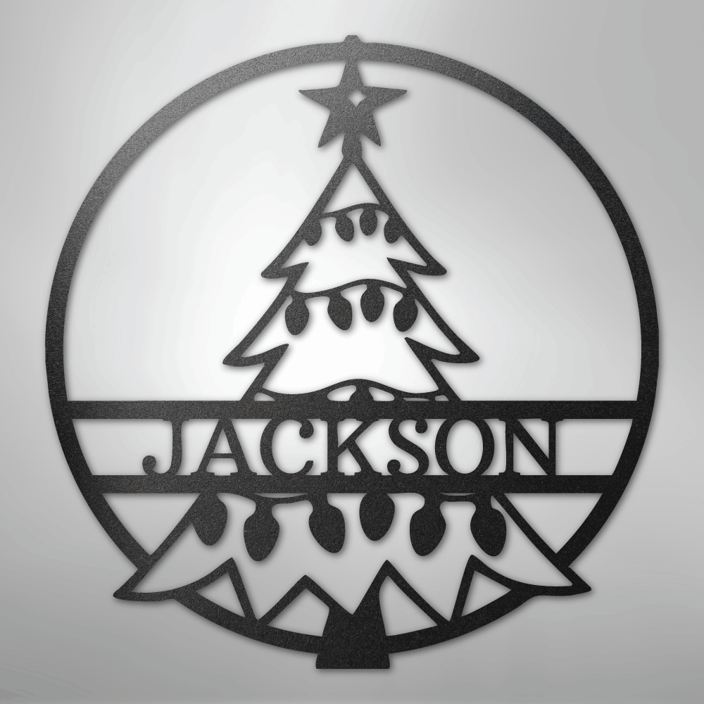 Christmas Tree Monogram - Steel Sign