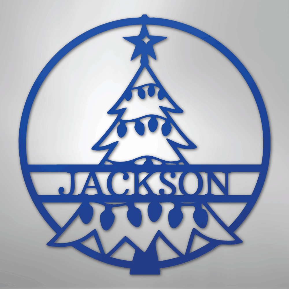 Christmas Tree Monogram - Steel Sign