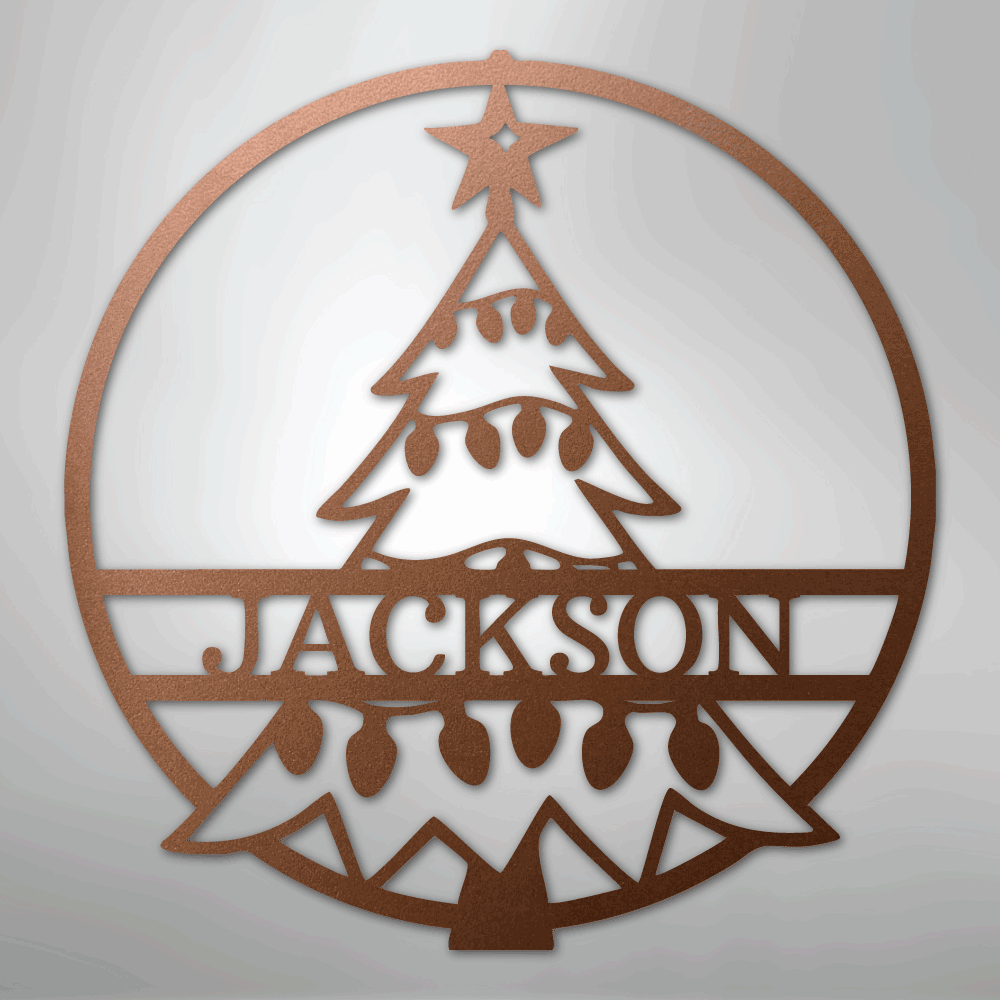 Christmas Tree Monogram - Steel Sign
