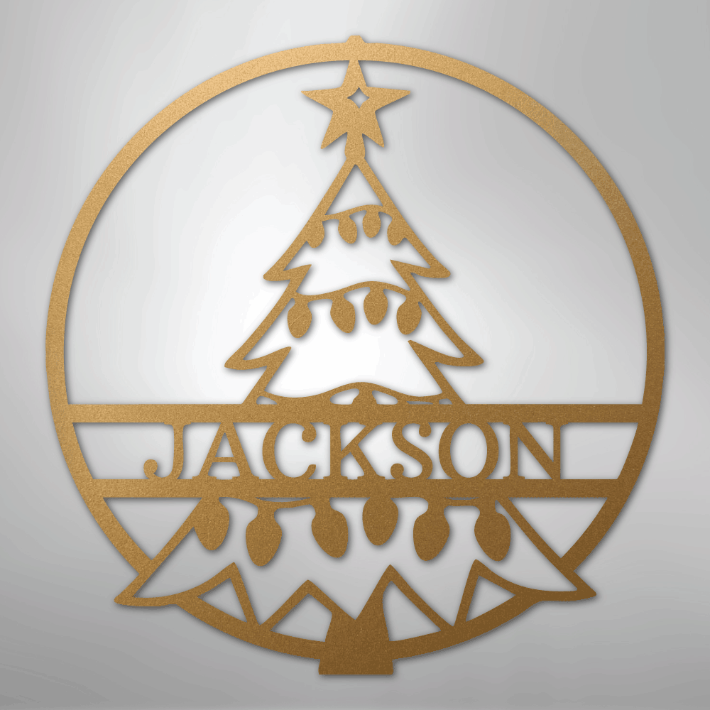 Christmas Tree Monogram - Steel Sign