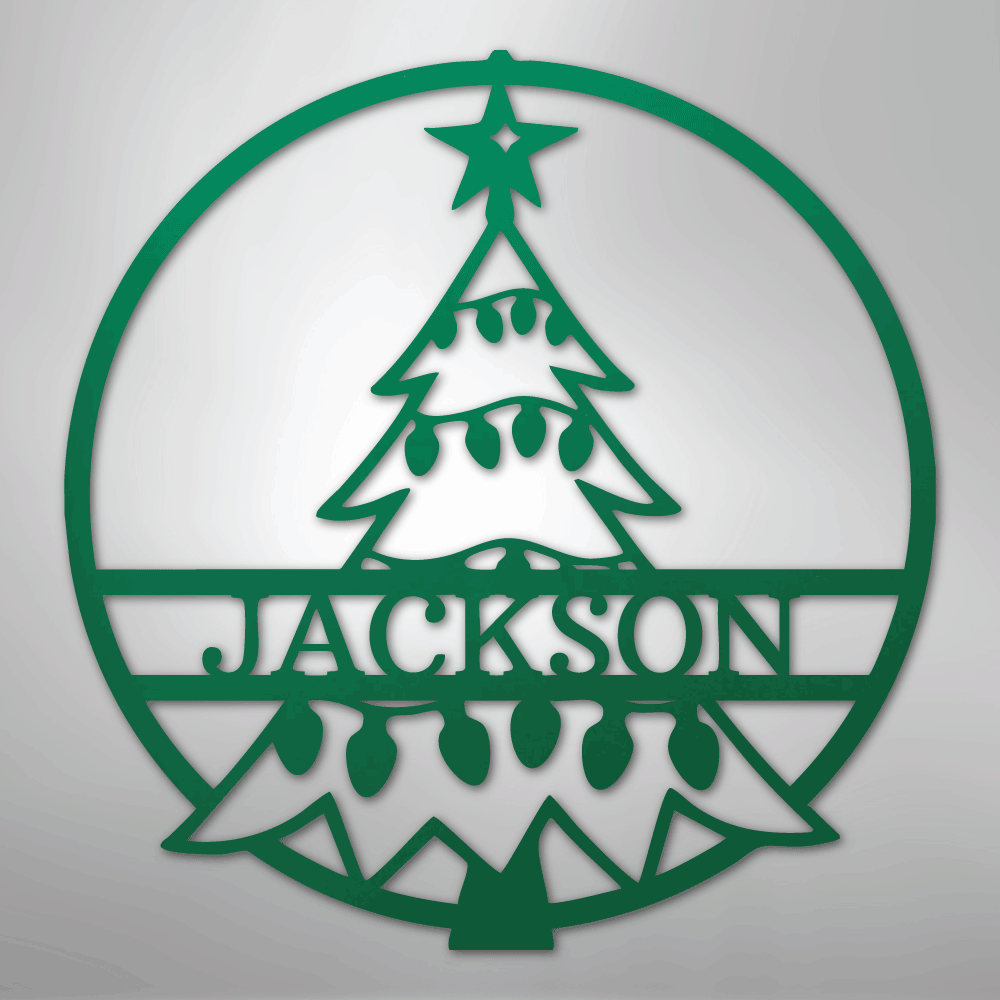 Christmas Tree Monogram - Steel Sign