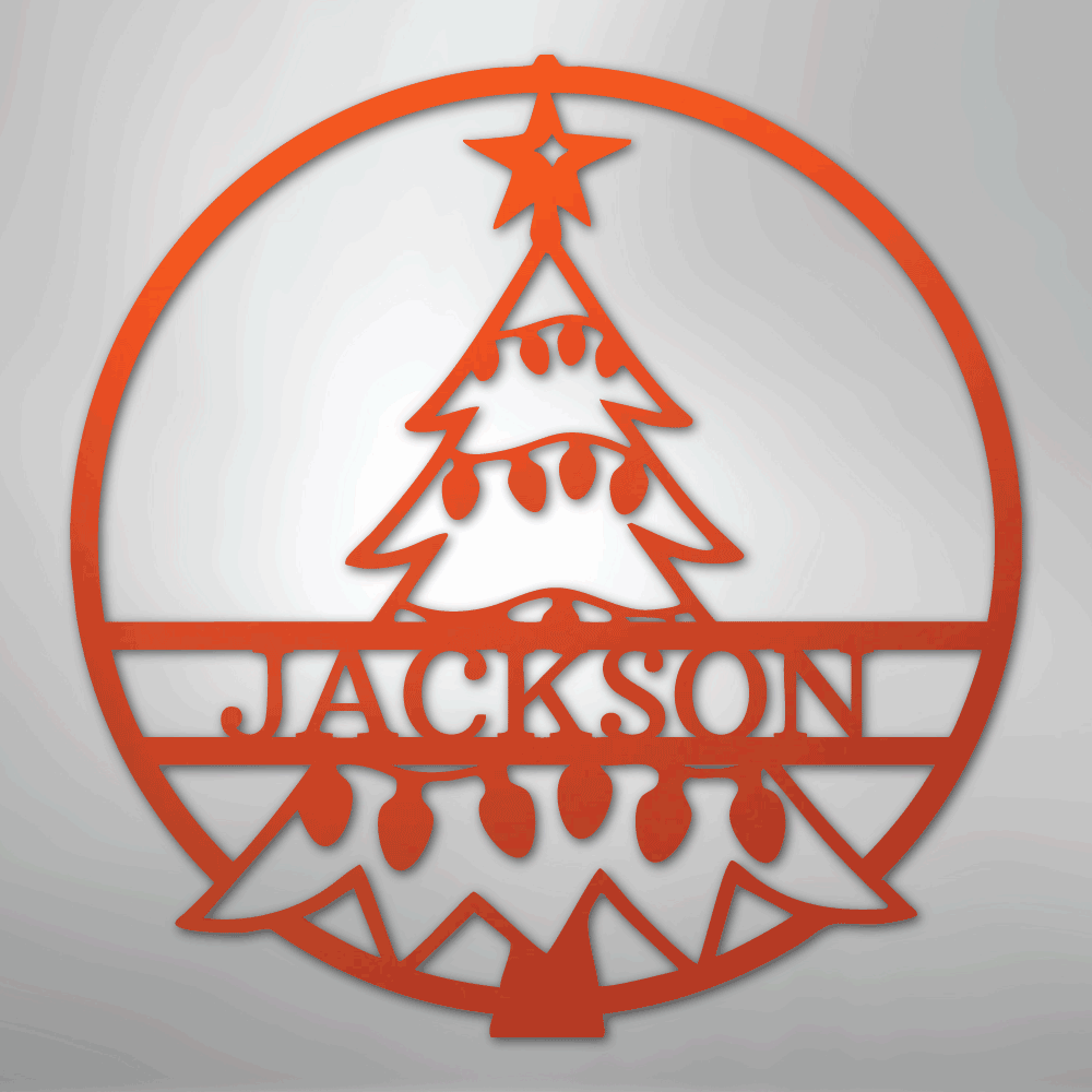 Christmas Tree Monogram - Steel Sign