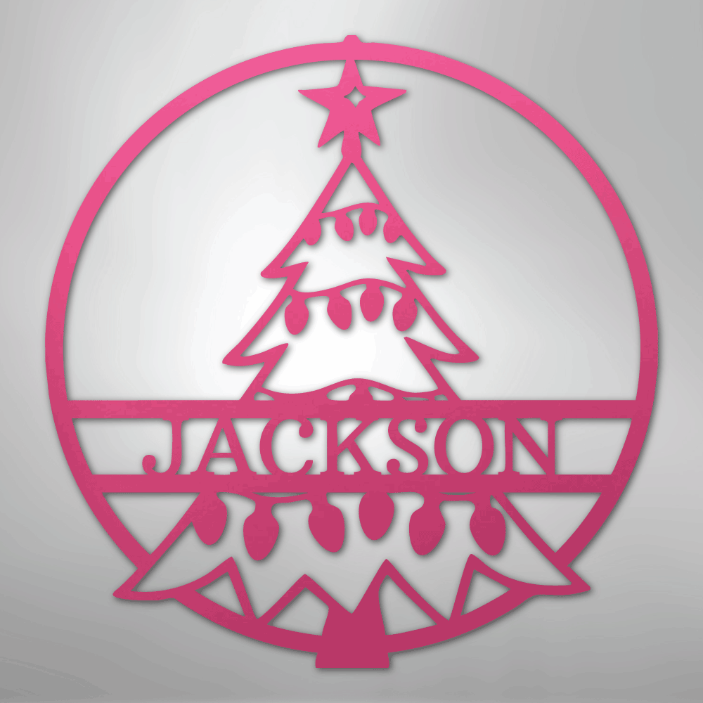 Christmas Tree Monogram - Steel Sign