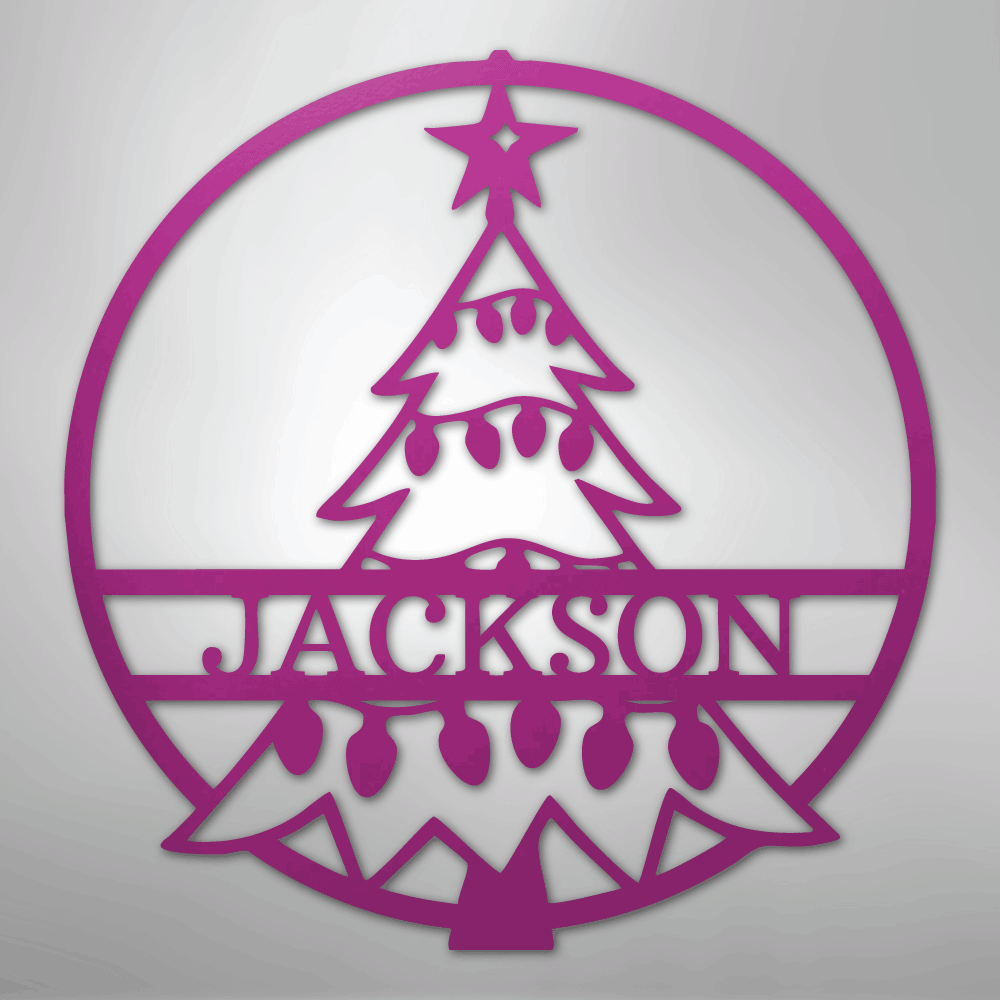 Christmas Tree Monogram - Steel Sign