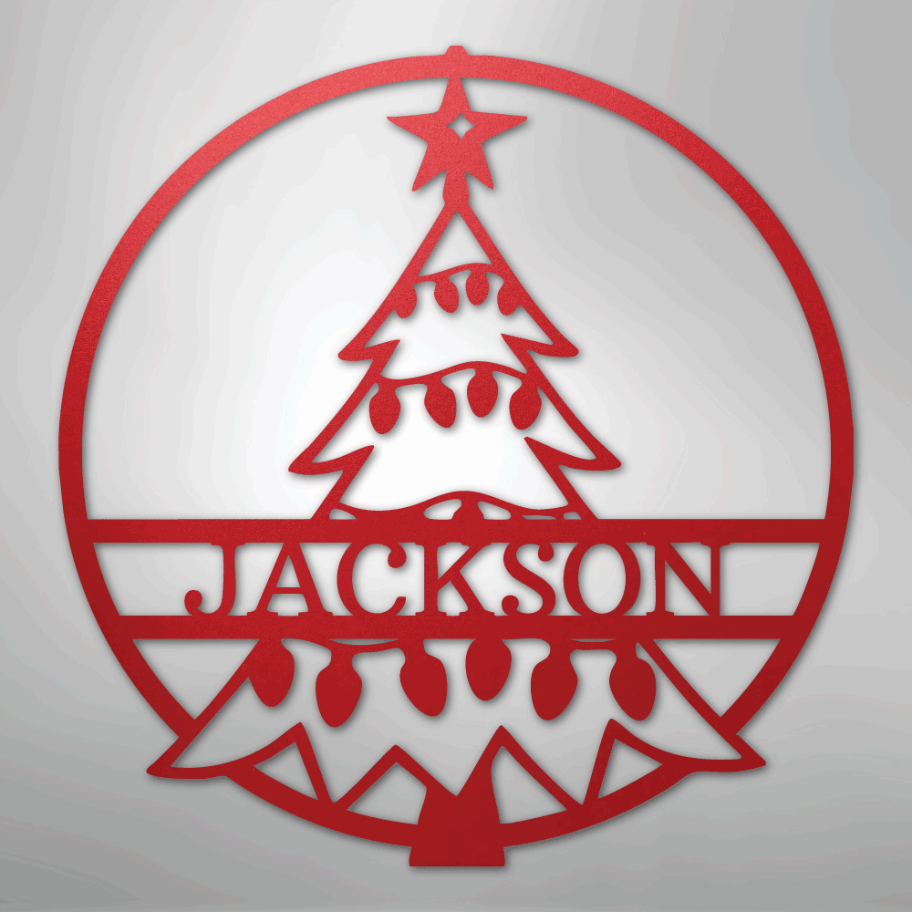 Christmas Tree Monogram - Steel Sign