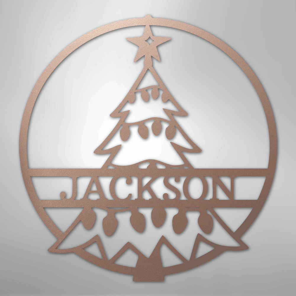 Christmas Tree Monogram - Steel Sign