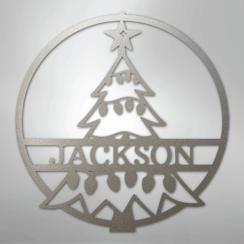 Christmas Tree Monogram - Steel Sign