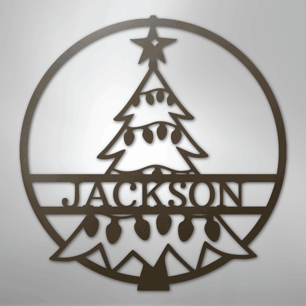 Christmas Tree Monogram - Steel Sign