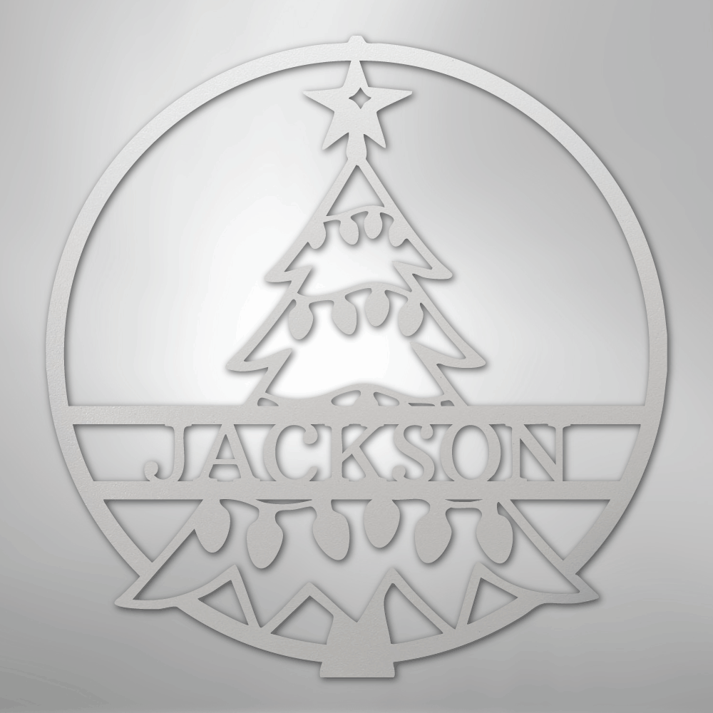 Christmas Tree Monogram - Steel Sign